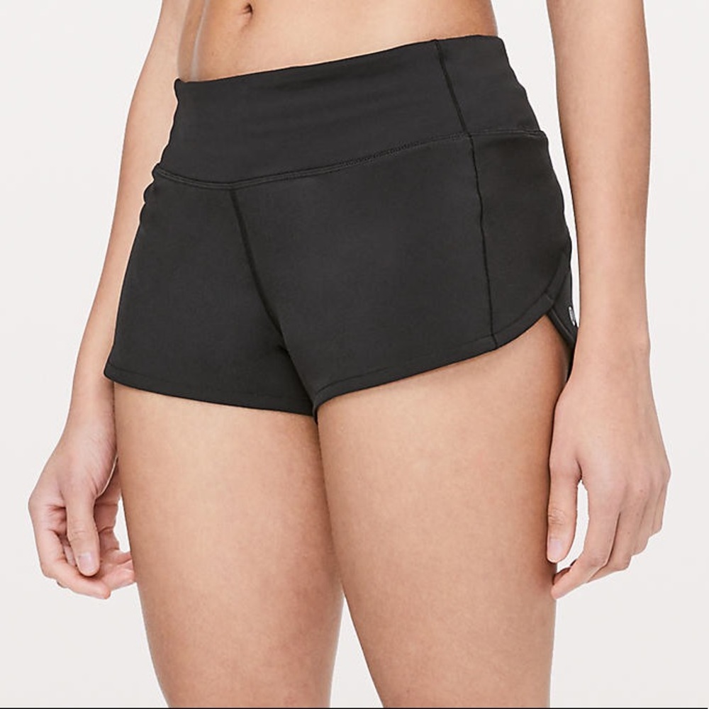 Black lululemon running shorts